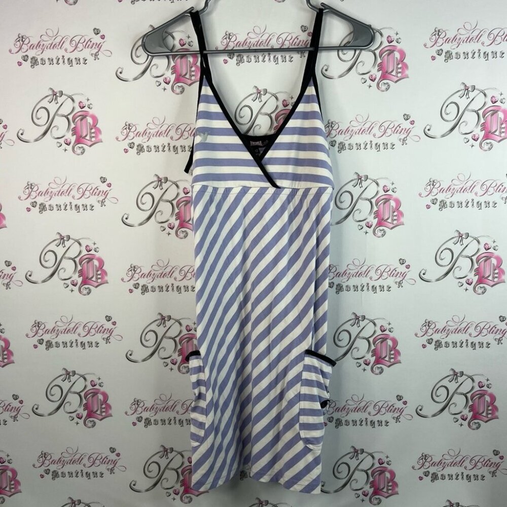 Lonsdale dress stripes pockets on sides blue purple Striped Blue and White